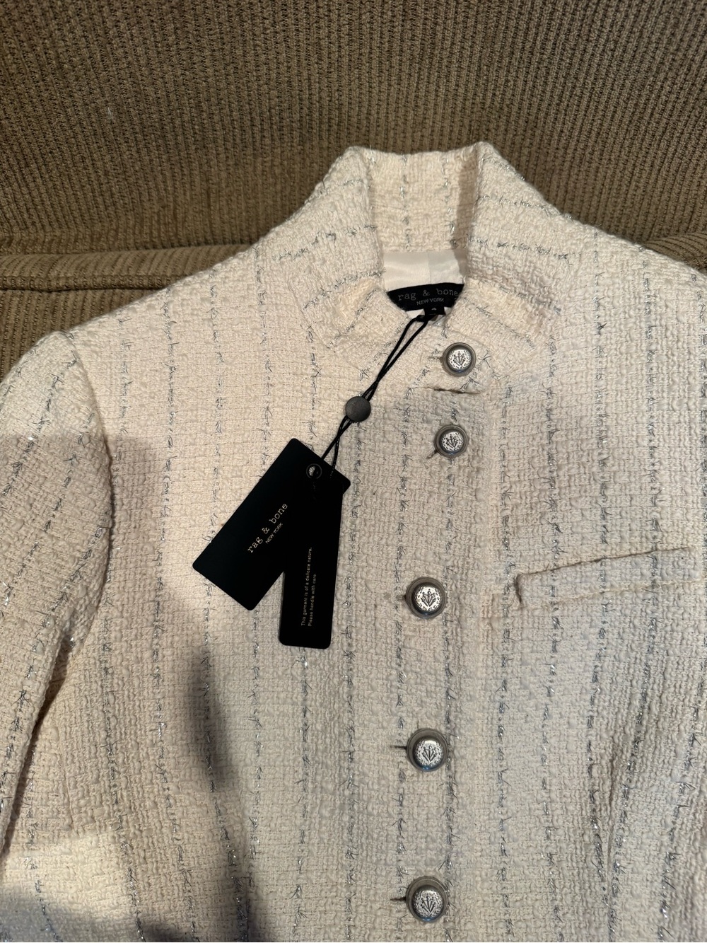 Rag and Bone Ivory Tweed Blazer - Picture 8 of 10